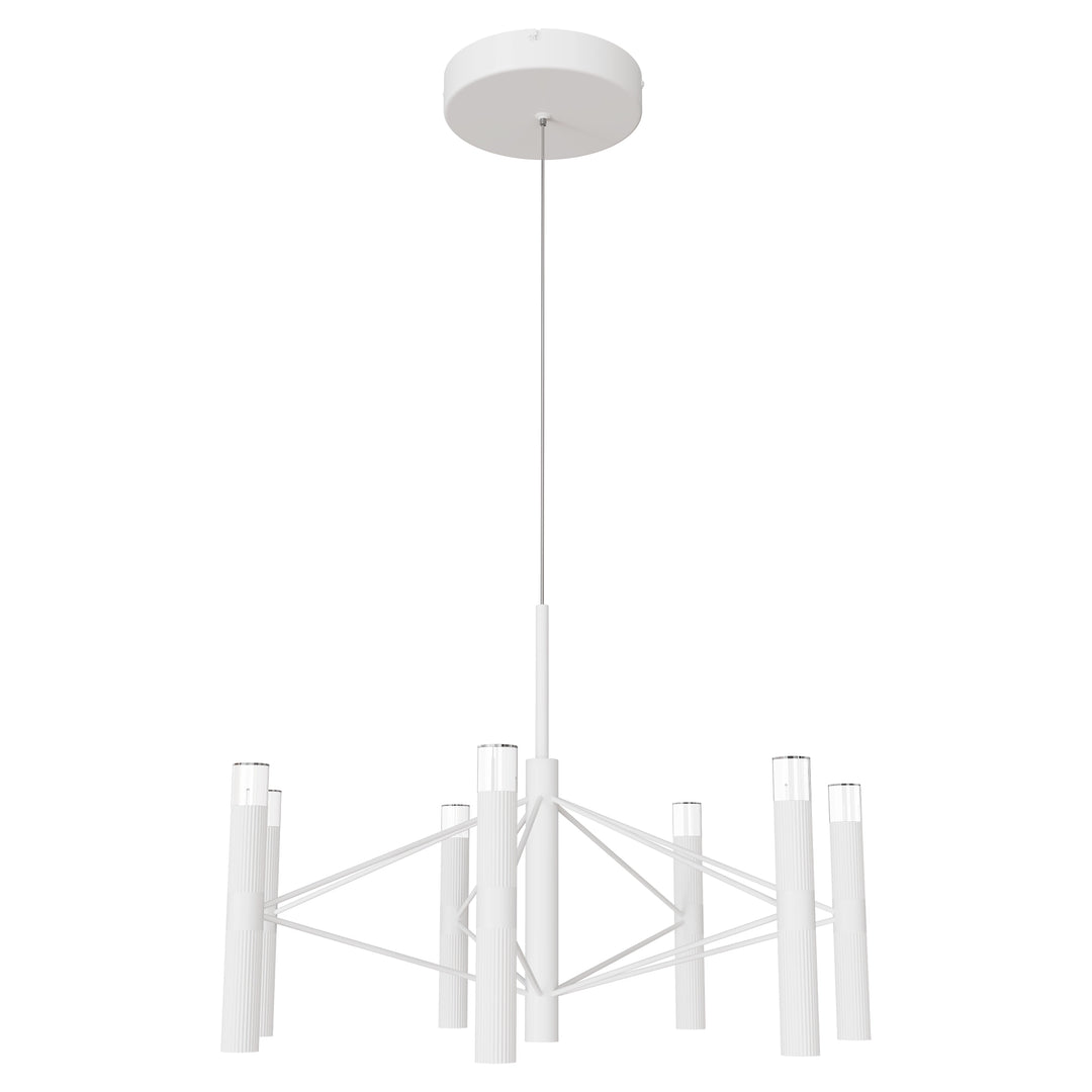 Calibo Aeris 7 Light Slimline Fluted LED Pendant White Pendant