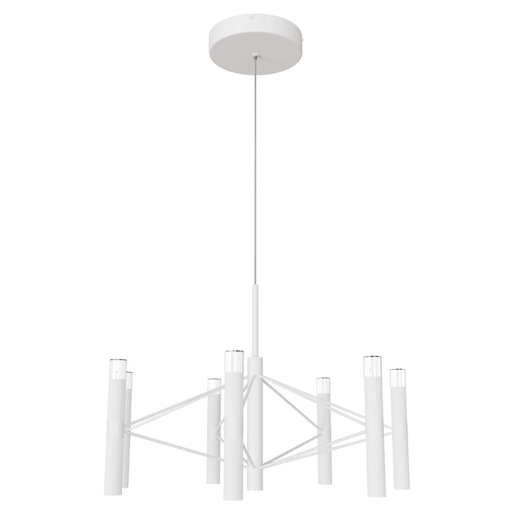 Calibo Aeris 7 Light Slimline Fluted LED Pendant White Pendant