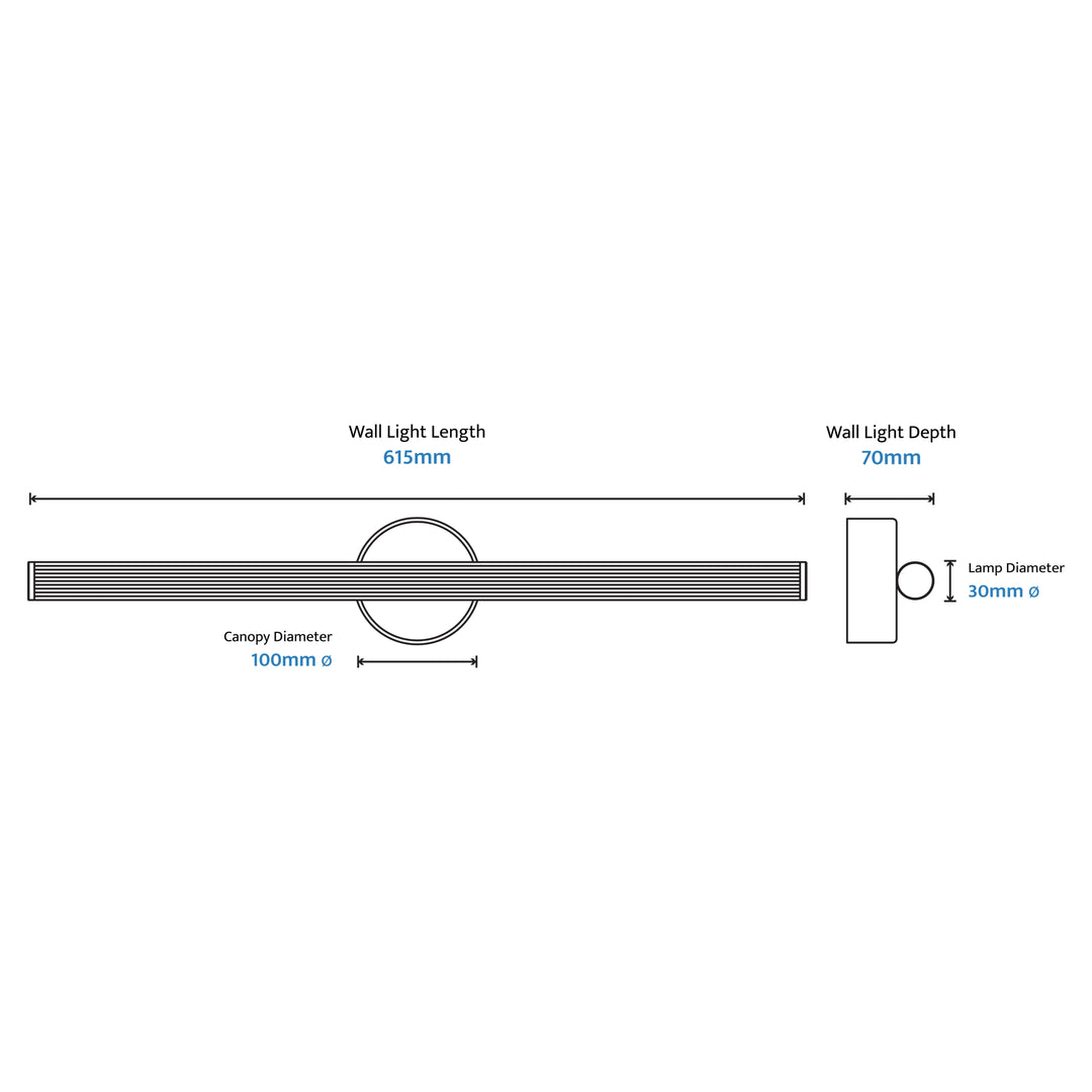 Calibo Aeris Slimline Fluted Wall Light WALL LIGHT