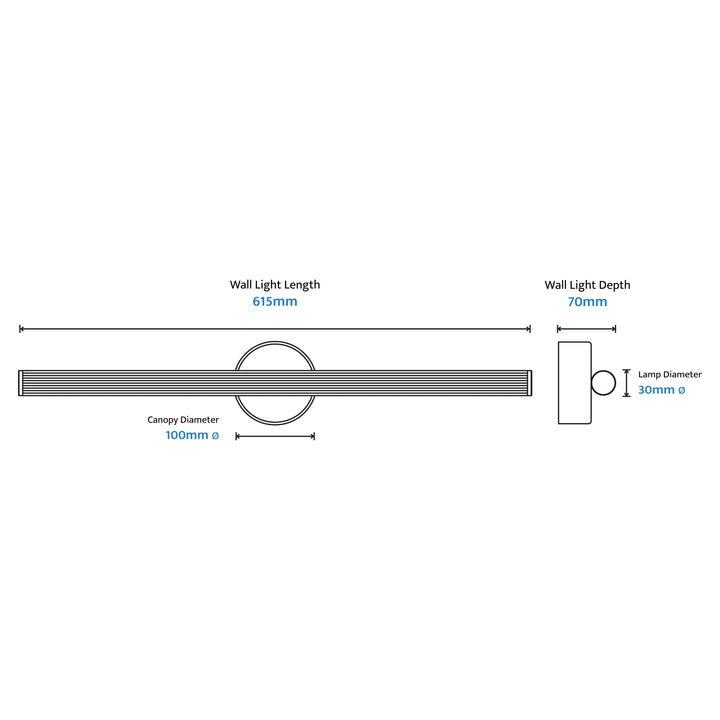 Calibo Aeris Slimline Fluted Wall Light WALL LIGHT
