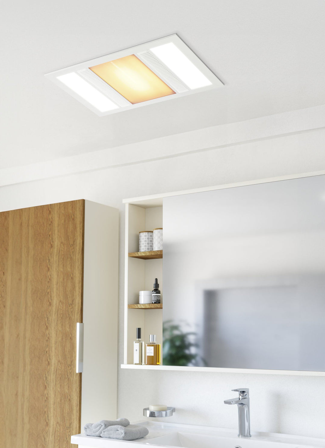 DOMINGO 3-in-1 Bathroom Heater Exhaust Fan with LED Light Bathroom heater