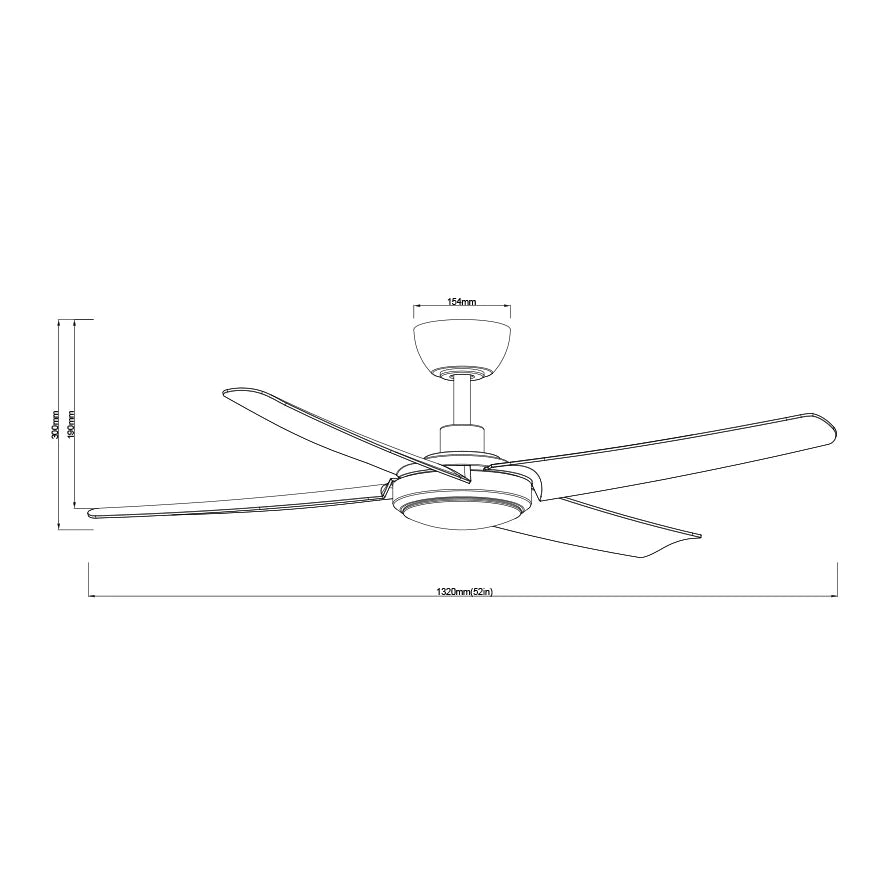 BARDEN 52 + SDCF21/52/4/L WITH LIGHT Ceiling Fan