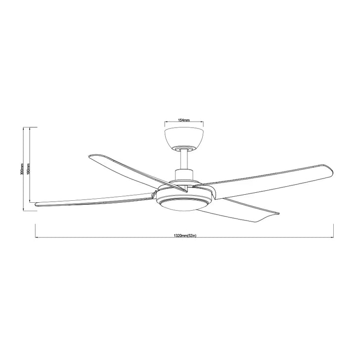 BARDEN 52 + SDCF21/52/4/L WITH LIGHT Ceiling Fan