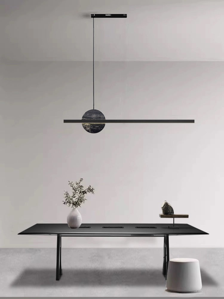 HAMBURG Linear Pendant with Marble Pendant