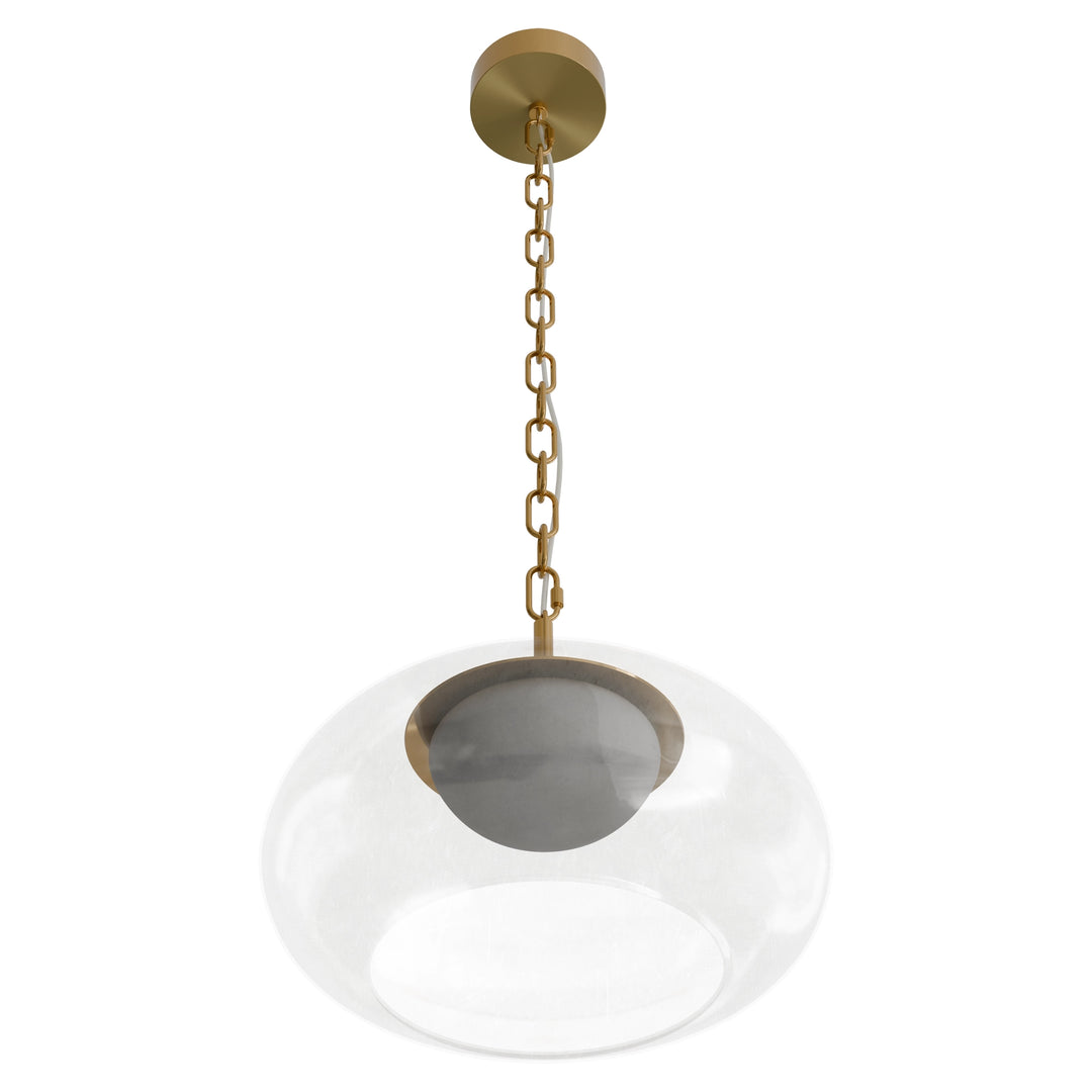Calibo Bower Modern Alabaster Stone 1 Light Pendant Light