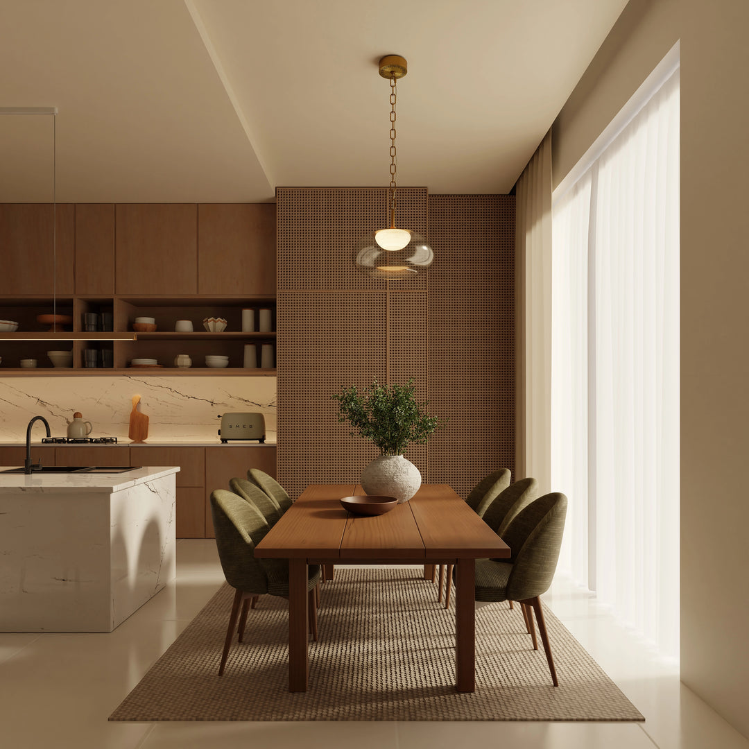 Calibo Bower Modern Alabaster Stone 1 Light Pendant Light
