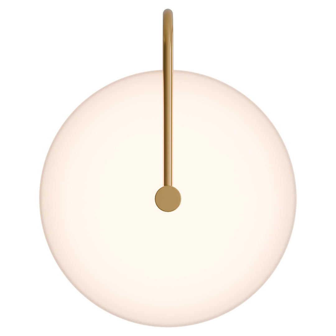 Calibo Bower Modern Alabaster Stone 200mmm250mm Round Wall Light with Curved Arm