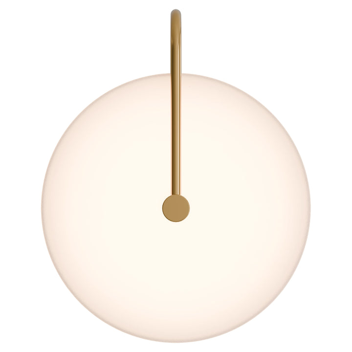 Calibo Bower Modern Alabaster Stone 200mmm250mm Round Wall Light with Curved Arm