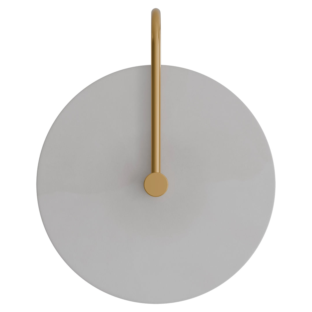 Calibo Bower Modern Alabaster Stone 200mmm250mm Round Wall Light with Curved Arm