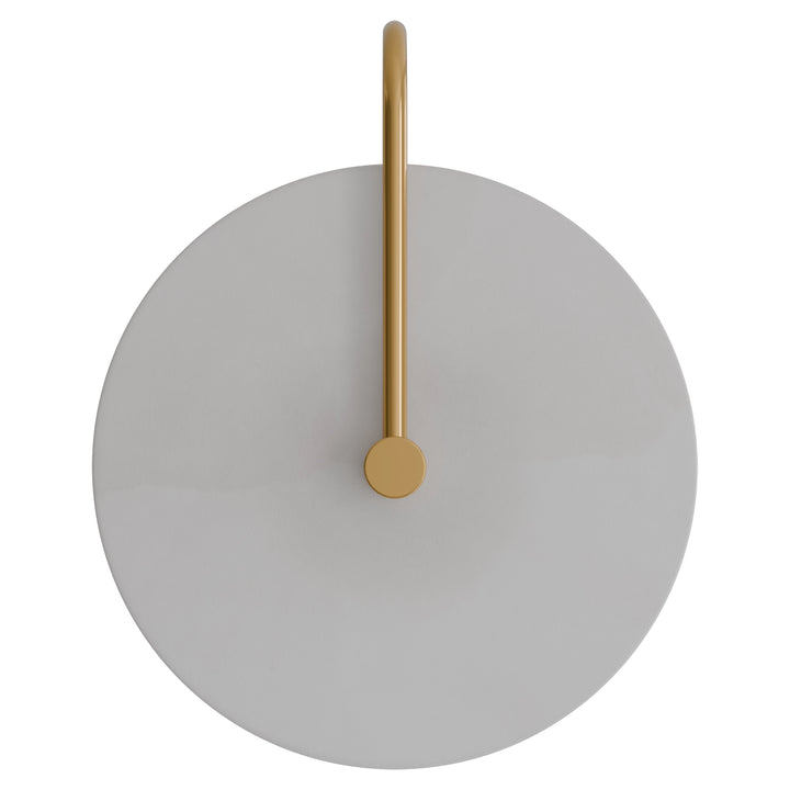 Calibo Bower Modern Alabaster Stone 200mmm250mm Round Wall Light with Curved Arm