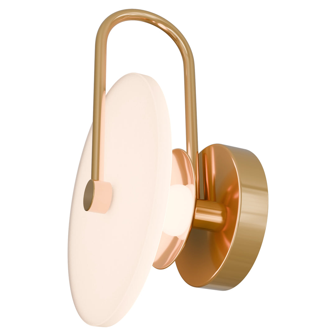 Calibo Bower Modern Alabaster Stone 200mmm250mm Round Wall Light with Curved Arm