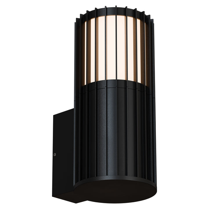 Calibo Bright Cylinder  Outdoor LED Wall Light with Linear Fin Detailing
