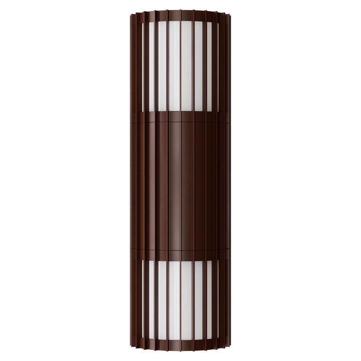 Calibo Bright Cylinder Up and Down Outdoor LED Wall Light with Linear Fin Detailing