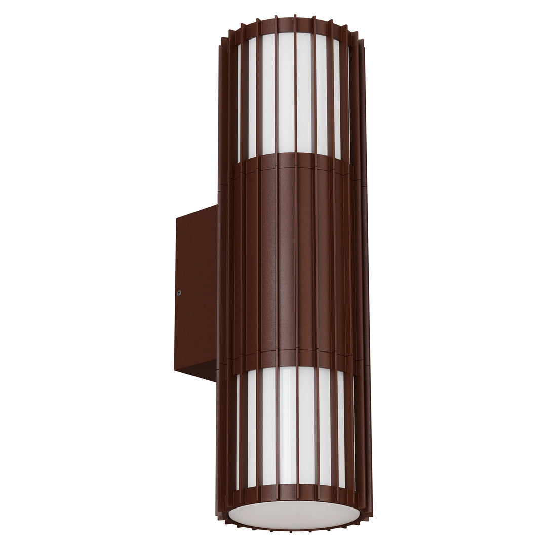 Calibo Bright Cylinder Up and Down Outdoor LED Wall Light with Linear Fin Detailing