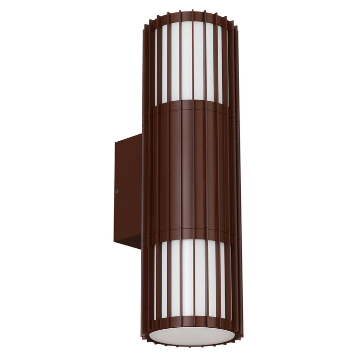 Calibo Bright Cylinder Up and Down Outdoor LED Wall Light with Linear Fin Detailing