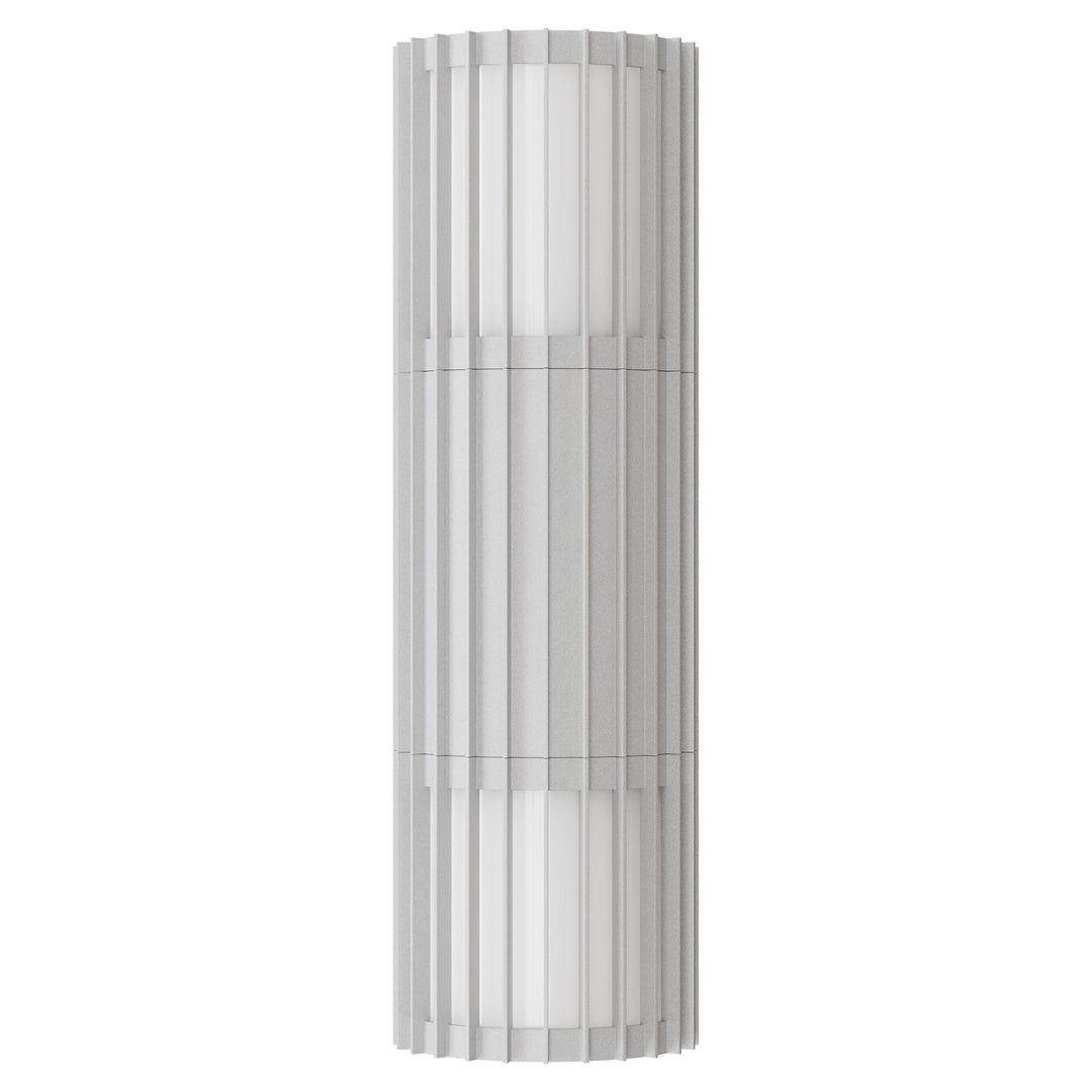 Calibo Bright Cylinder Up and Down Outdoor LED Wall Light with Linear Fin Detailing