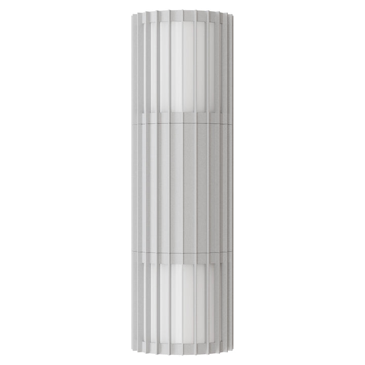 Calibo Bright Cylinder Up and Down Outdoor LED Wall Light with Linear Fin Detailing