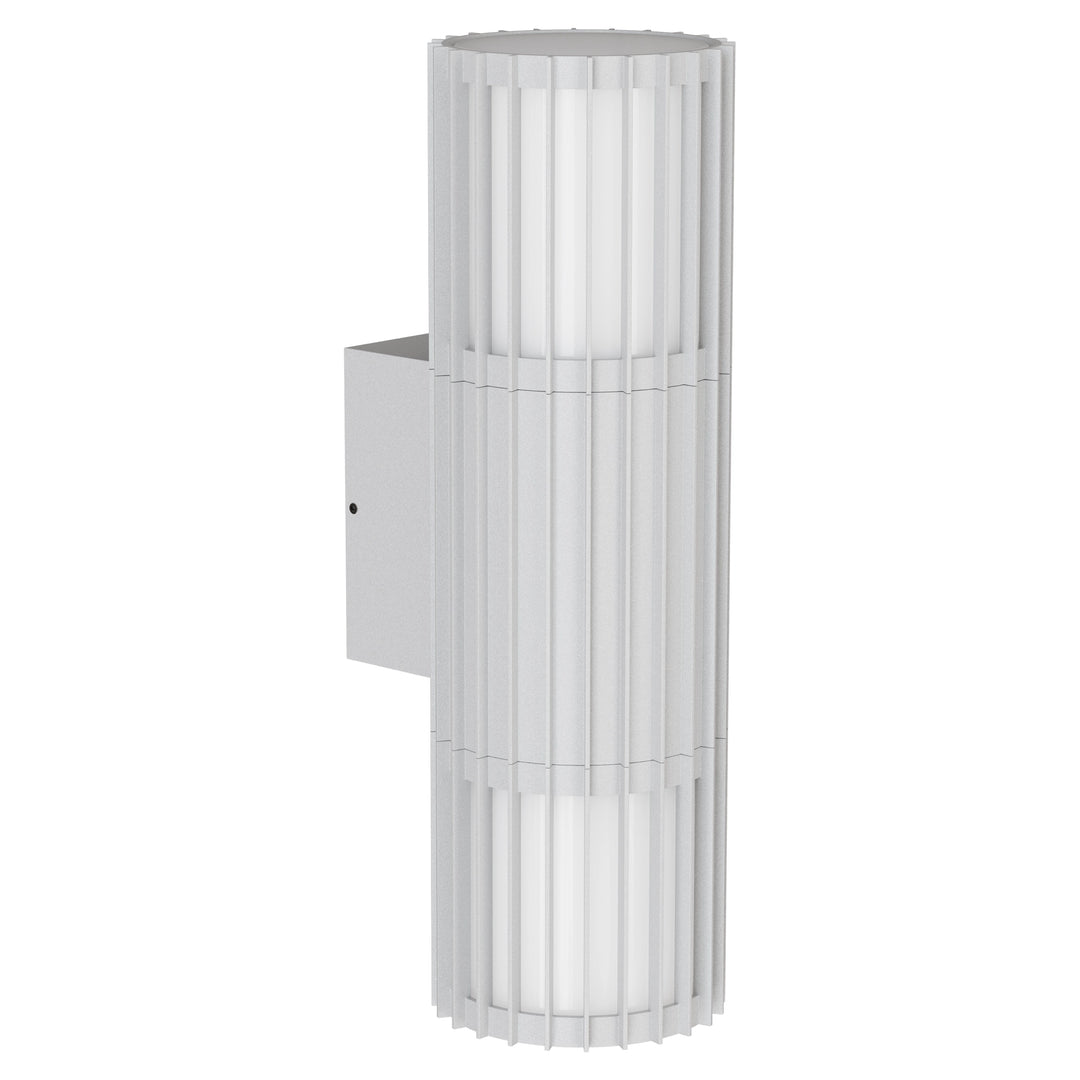 Calibo Bright Cylinder Up and Down Outdoor LED Wall Light with Linear Fin Detailing