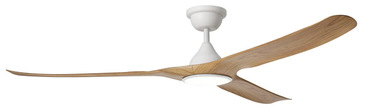 TAHITI 52/72 DC Outdoor ceiling fan with LED Light IP66 -White with Blackbutt