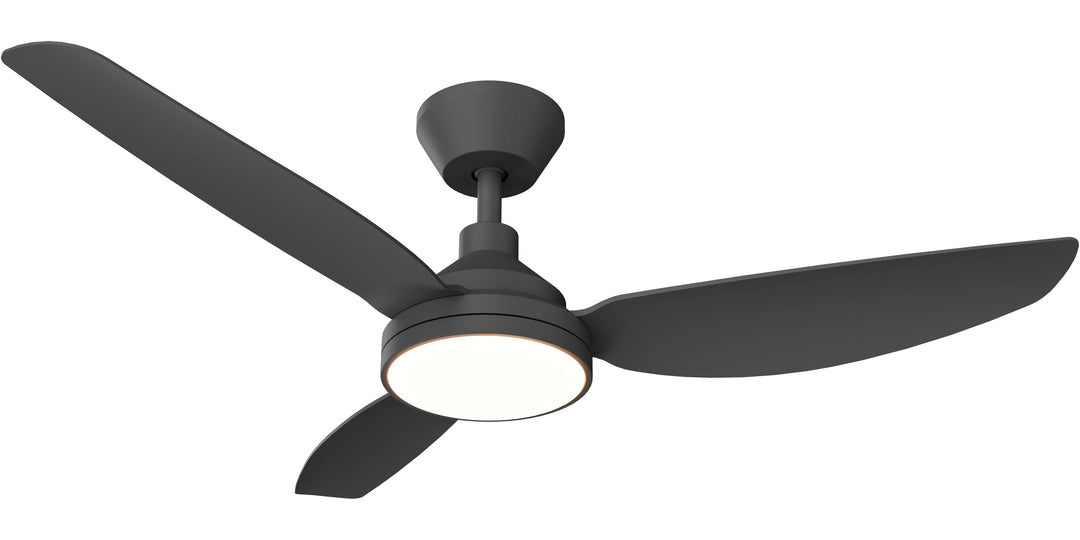 Sora DC Ceiling Fan with Wall Switch and Remote with Light Black Ceiling Fan
