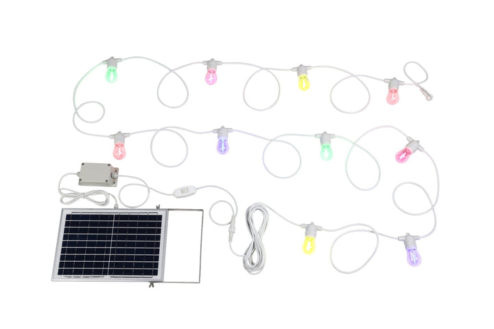 SOLAR FESTOON 10 light LED kit multi colour