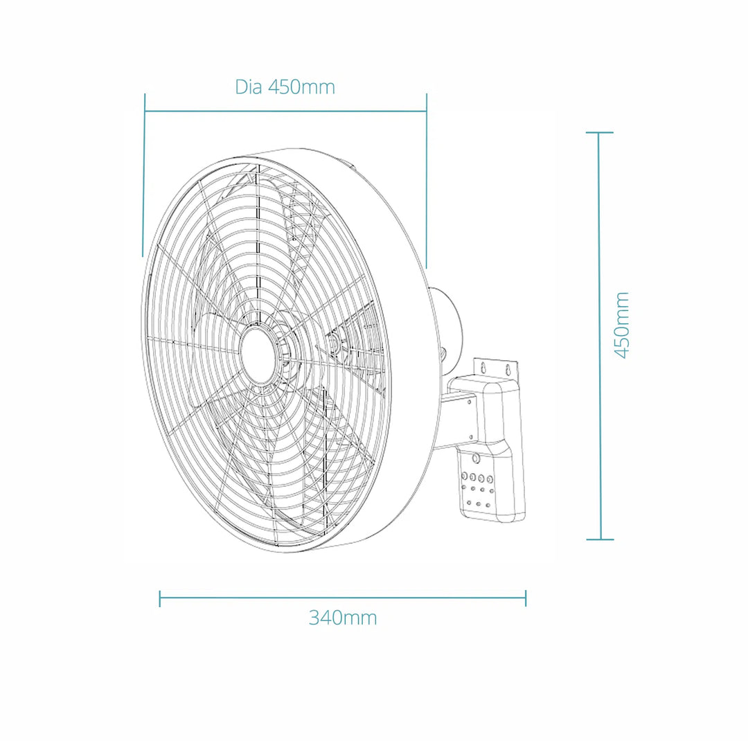 Como AC 16″ Wall Fan With Remote Control WALL FANS