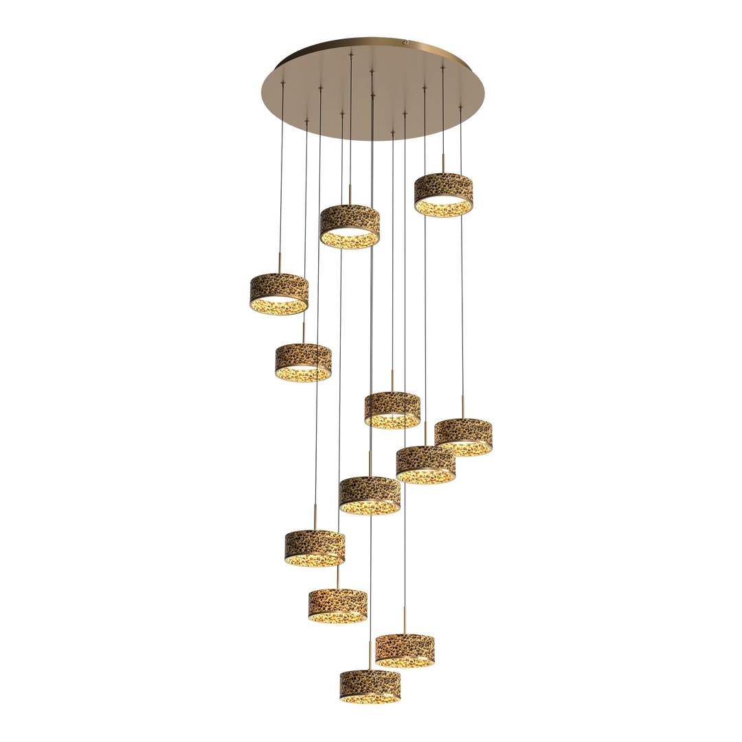 Calibo Couas Textured Honeycomb 3CCT LED Cluster Pendant - Gold Pendant