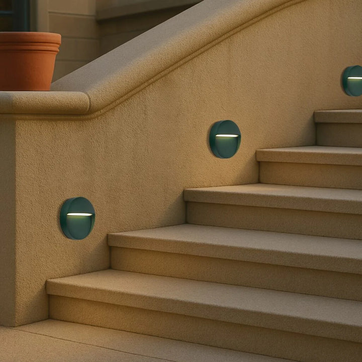 TERIN EXTERIOR ROUND WALL LIGHT step light