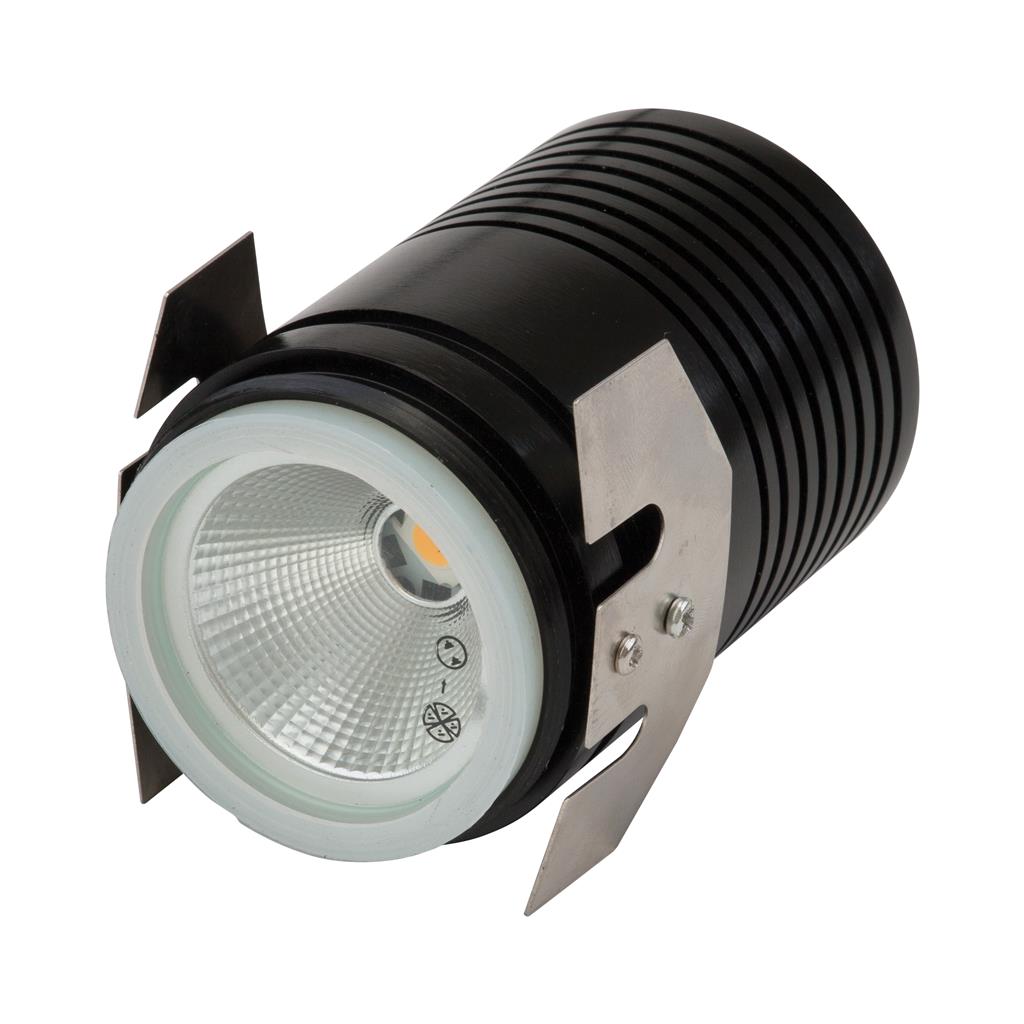 DEKA-BODY Round 12V 3W LED Inground Light Black Body - 3000K or 5000K