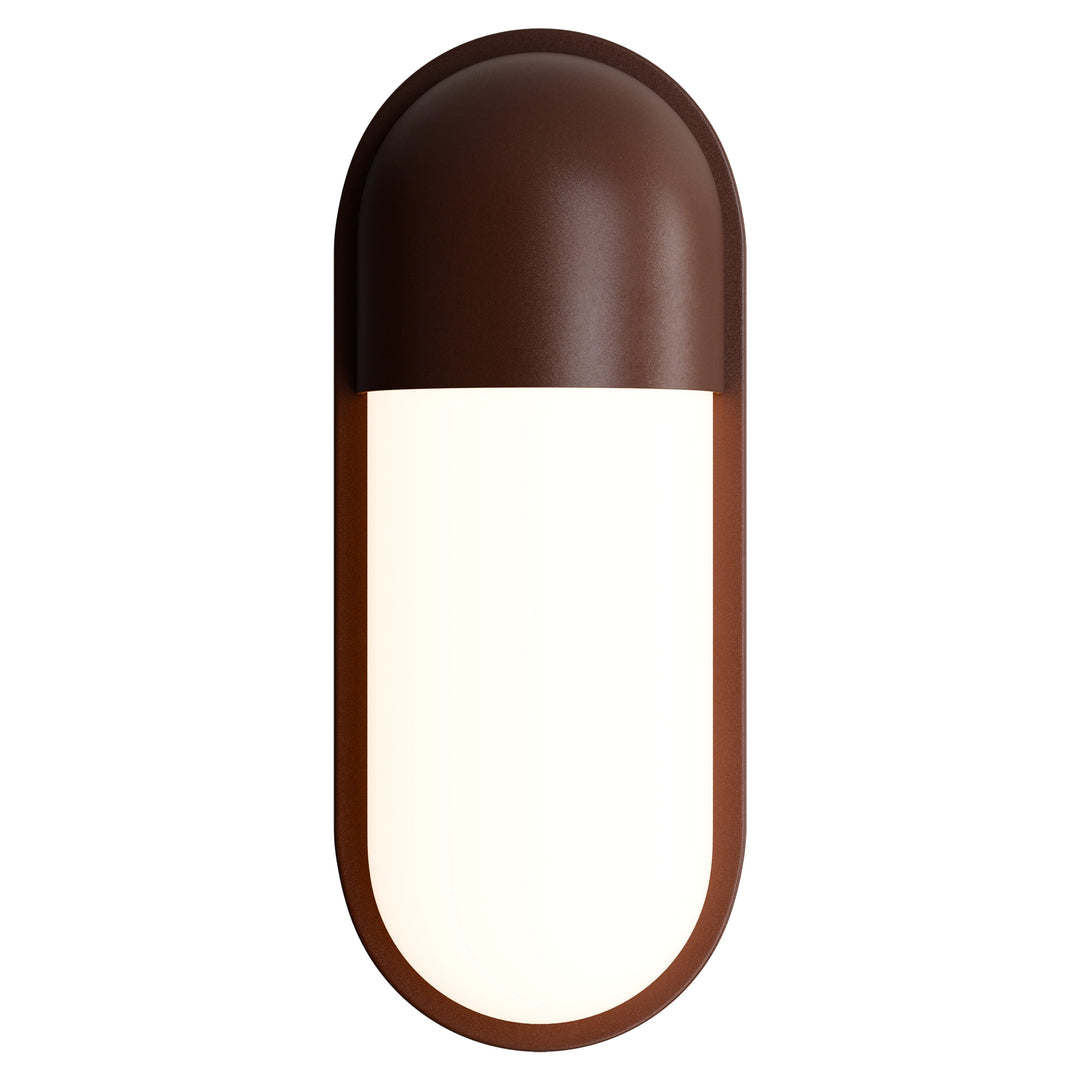 Calibo Drift Minimalist Capsule Outdoor LED Wall Light Rust WALL LIGHT