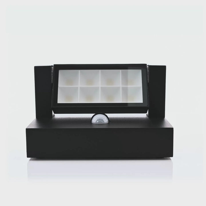 HV3731T-BLK-PIR - Locu Aluminium Black Adjustable 12w LED Floodlight with Sensor Flood and Sensor light