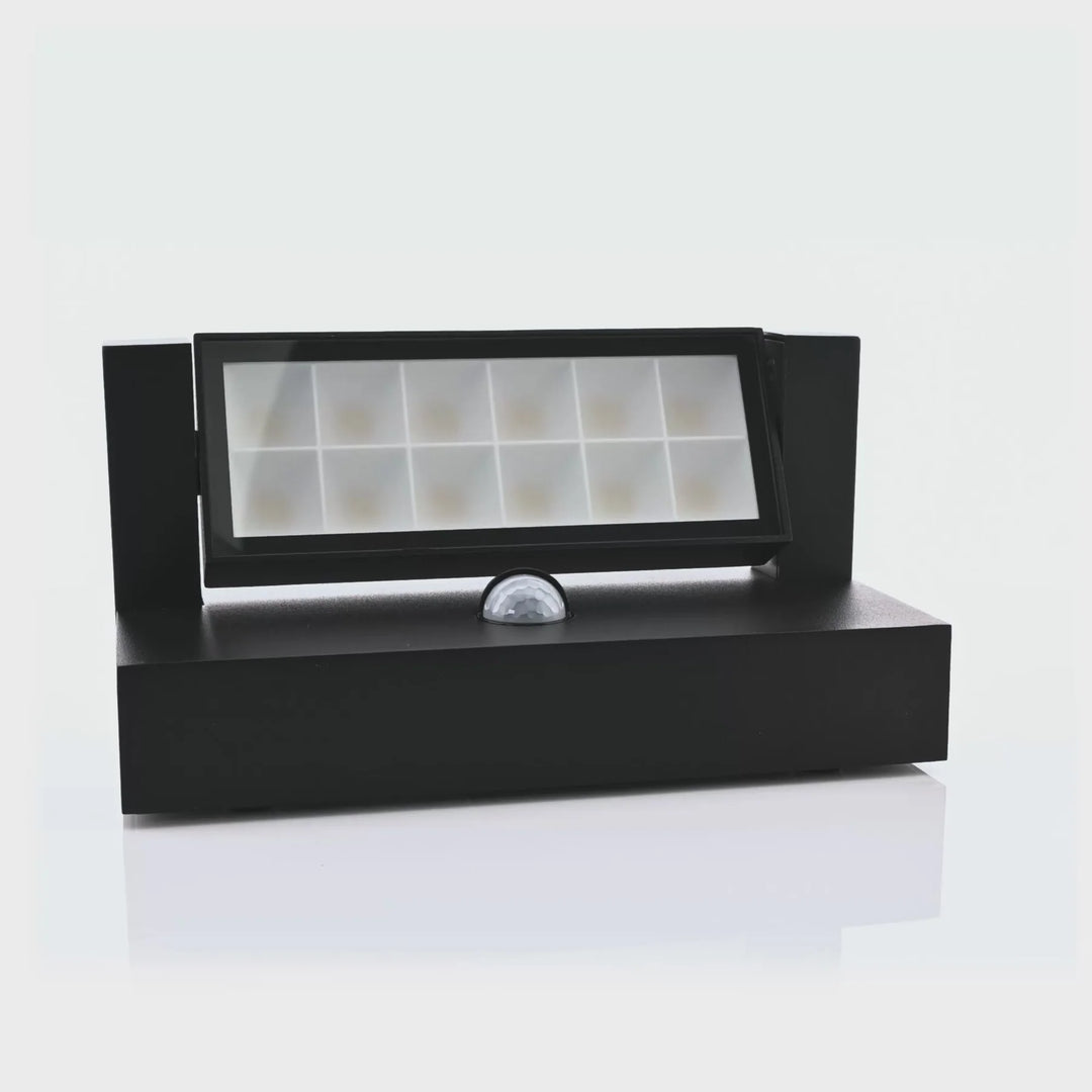 HV3732T-BLK-PIR - Locu Aluminium Black Adjustable 24w LED Floodlight with Sensor Flood and Sensor light