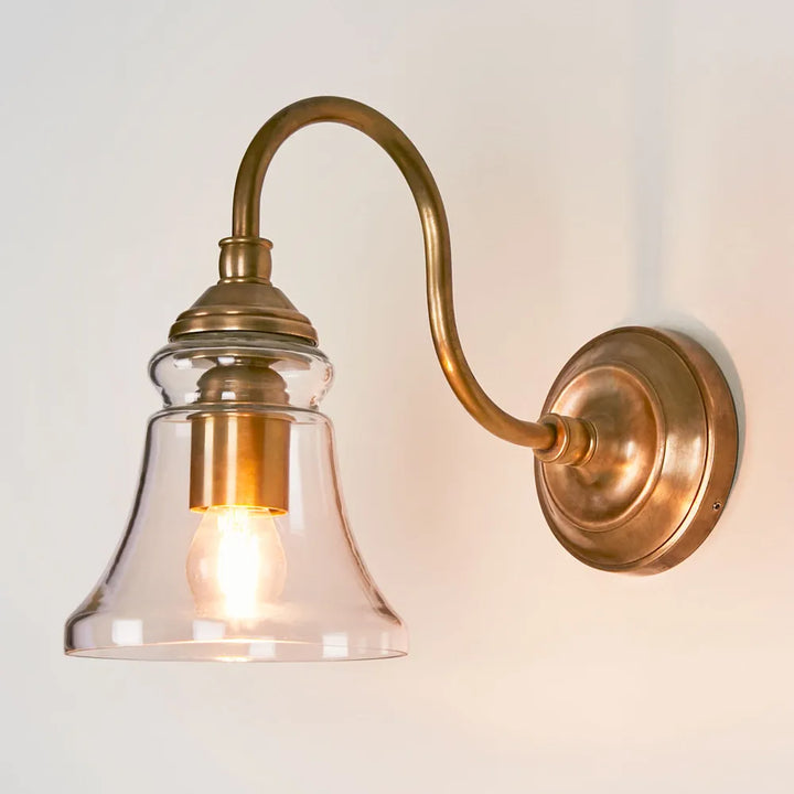 Plaza Wall Light Antique Brass/Silver