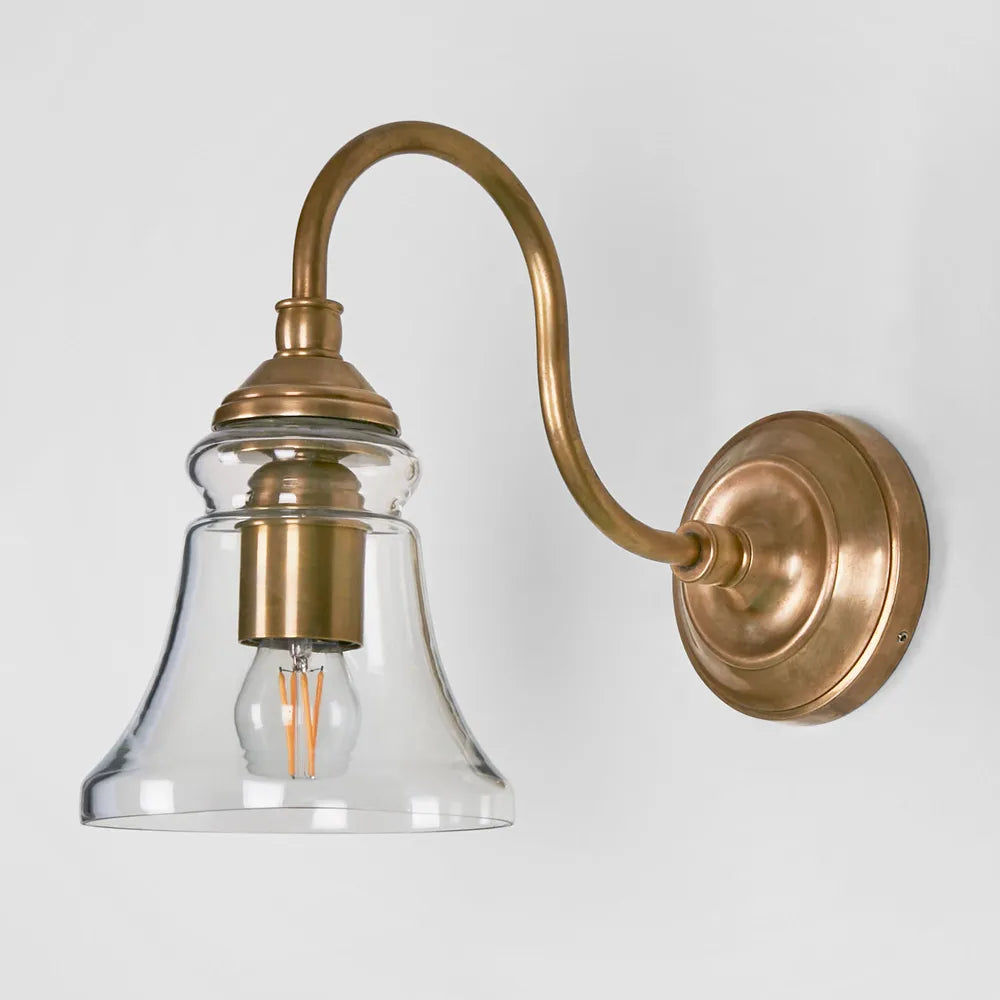 Plaza Wall Light Antique Brass/Silver