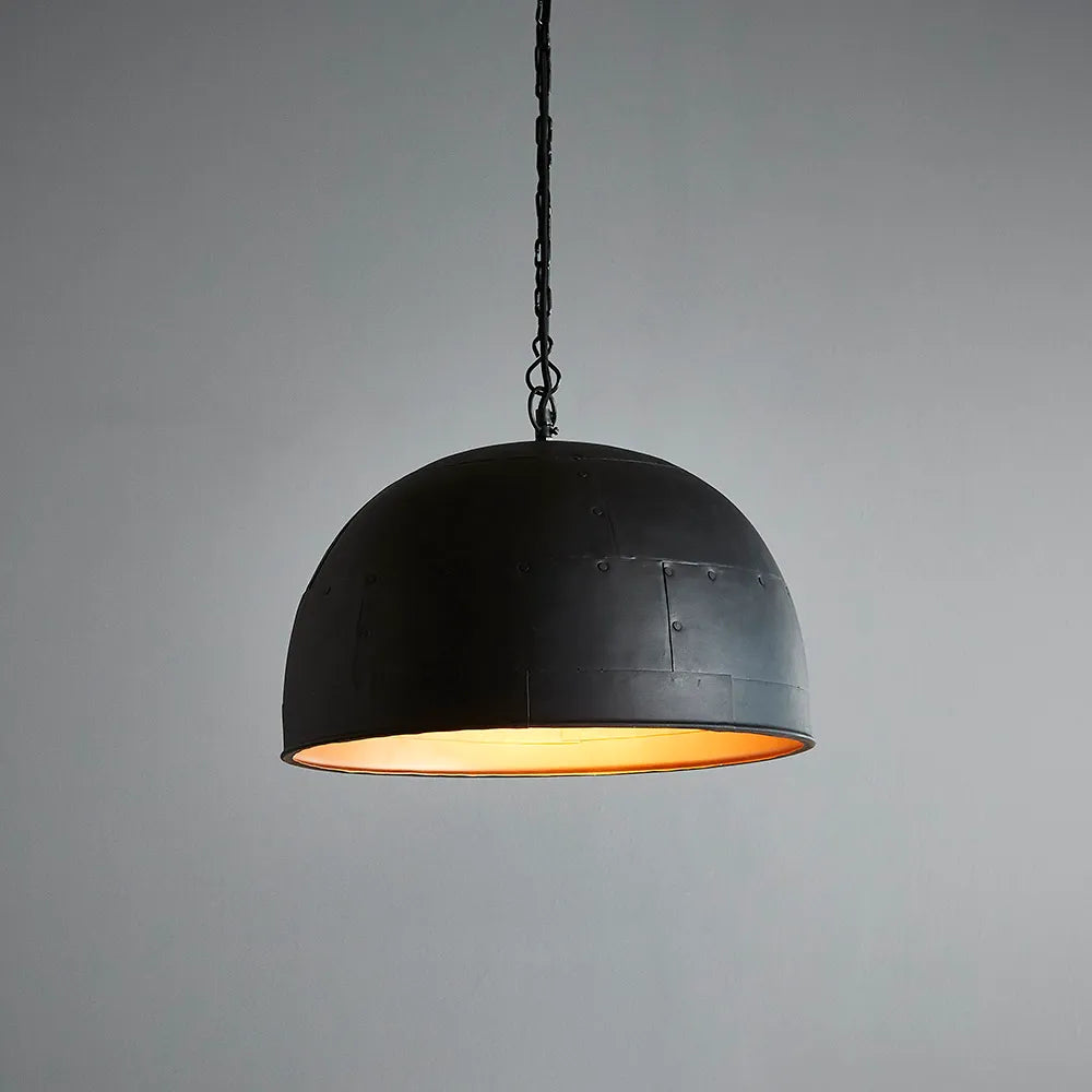 Noir Ceiling Pendant Black with Gold Interior
