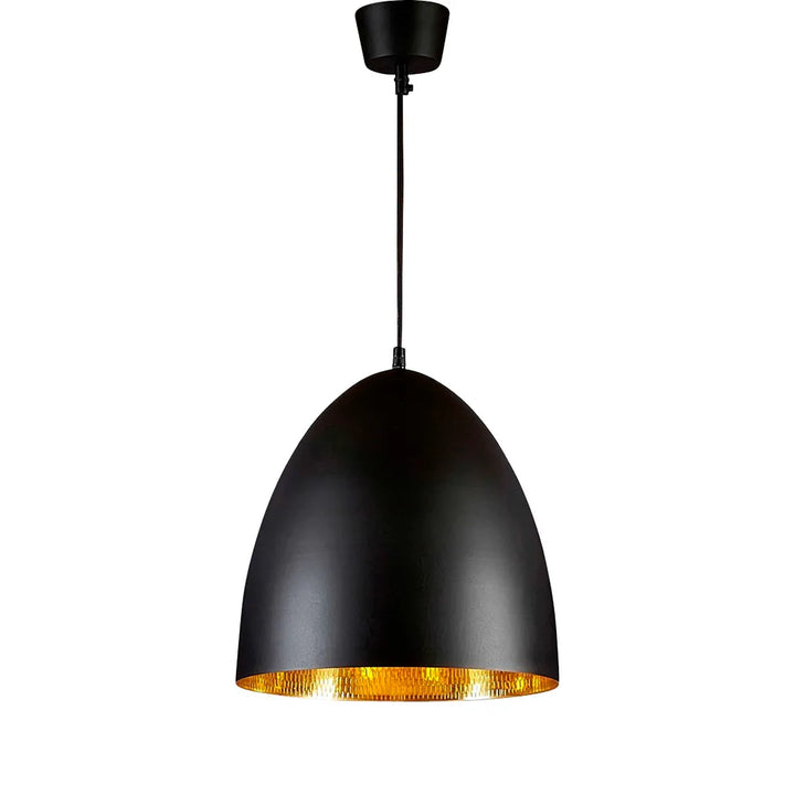 Egg Ceiling Pendant Black/White and Brass