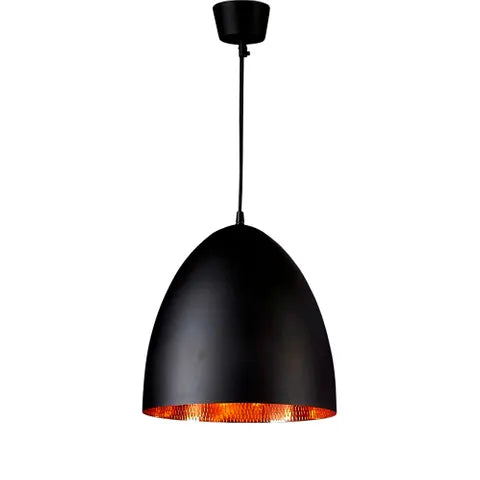 Egg Ceiling Pendant Black/White and Brass