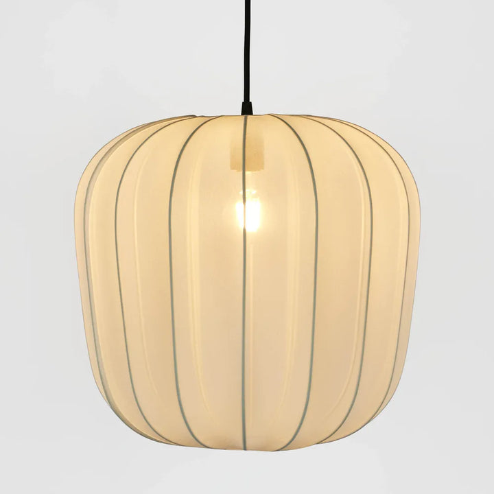 PUMPKIN CEILING PENDANT IVORY with Black Cord Drop