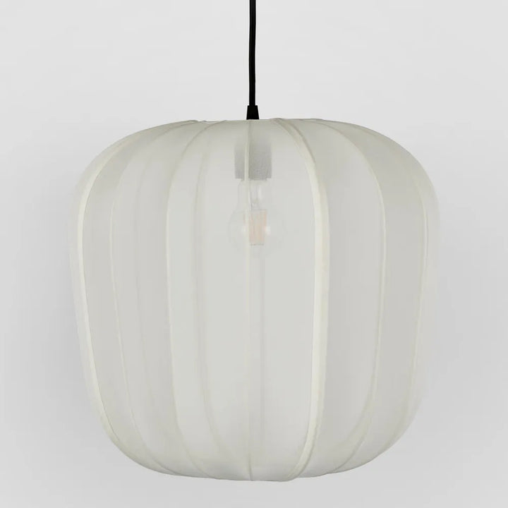 PUMPKIN CEILING PENDANT IVORY with Black Cord Drop
