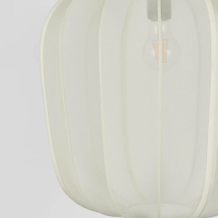 PUMPKIN CEILING PENDANT IVORY with Black Cord Drop