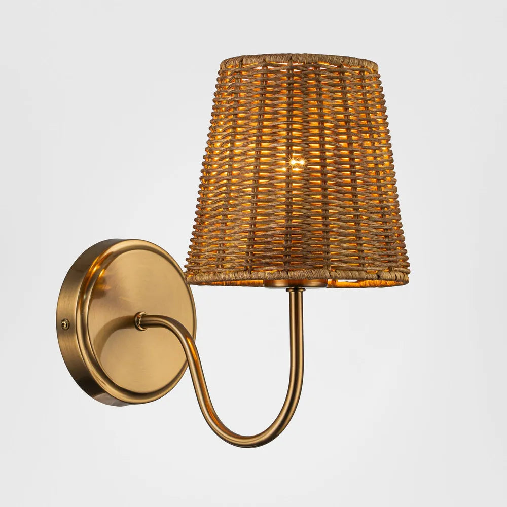 Athens Wall Light Antique Brass with Shade