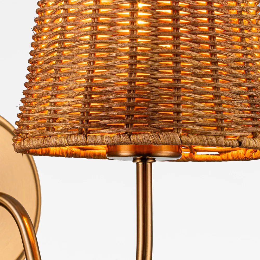 Athens Wall Light Antique Brass with Shade