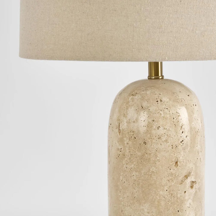 Olsen Travertine Table Lamp & Linen Shade TABLE LAMP