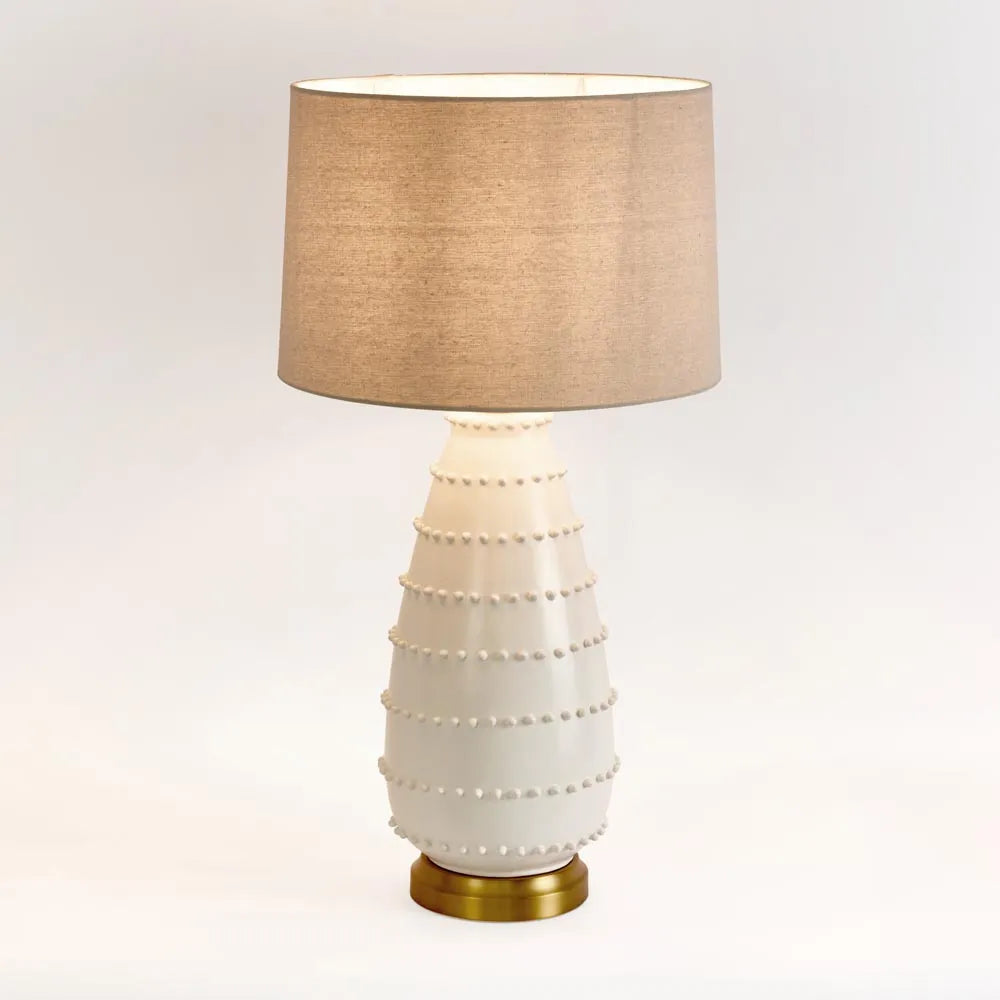 Grace White Table Lamp & Linen Shade TABLE LAMP