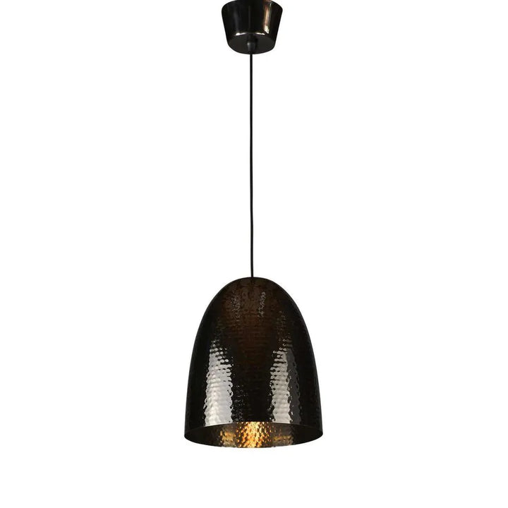 Dolce Beaten Ceiling Pendant Silver Charcoal Pendant