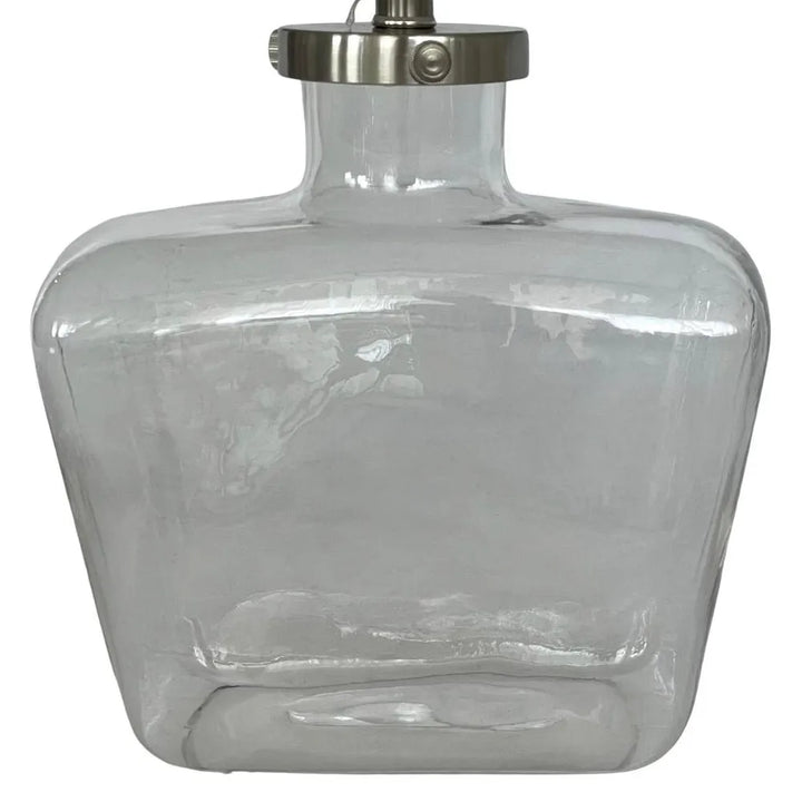 Fillable Bottle Lamp W Linen Shade TABLE LAMP