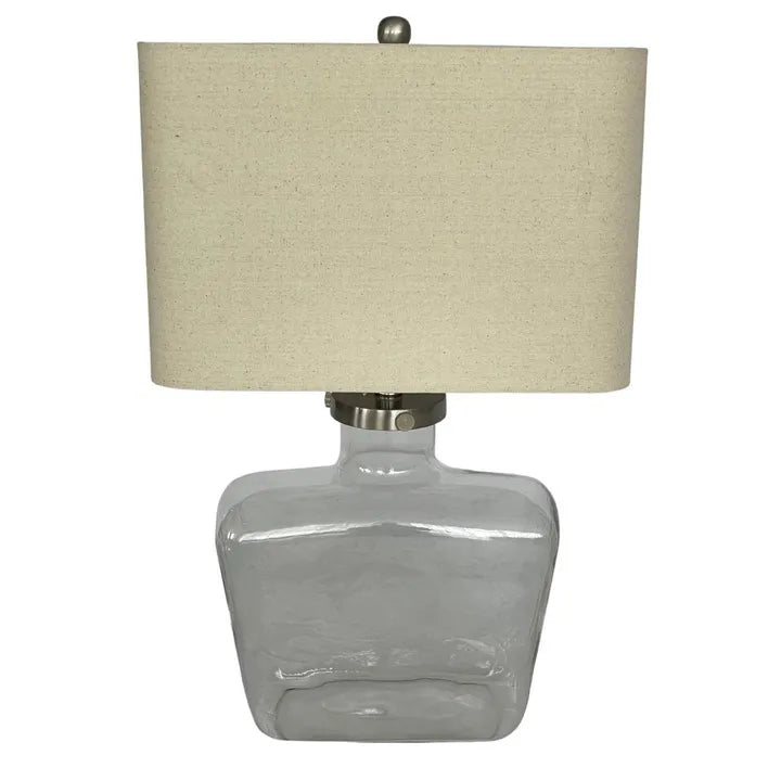 Fillable Bottle Lamp W Linen Shade TABLE LAMP