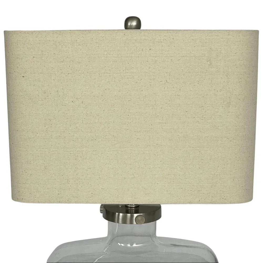 Fillable Bottle Lamp W Linen Shade TABLE LAMP