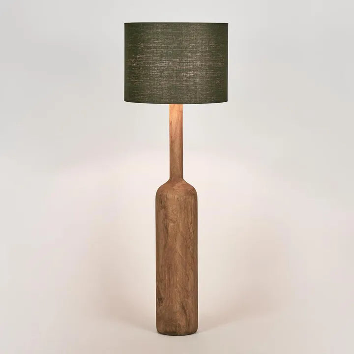 Flask Wood Floor Lamp Saddle Base with Shade Floor Lamp
