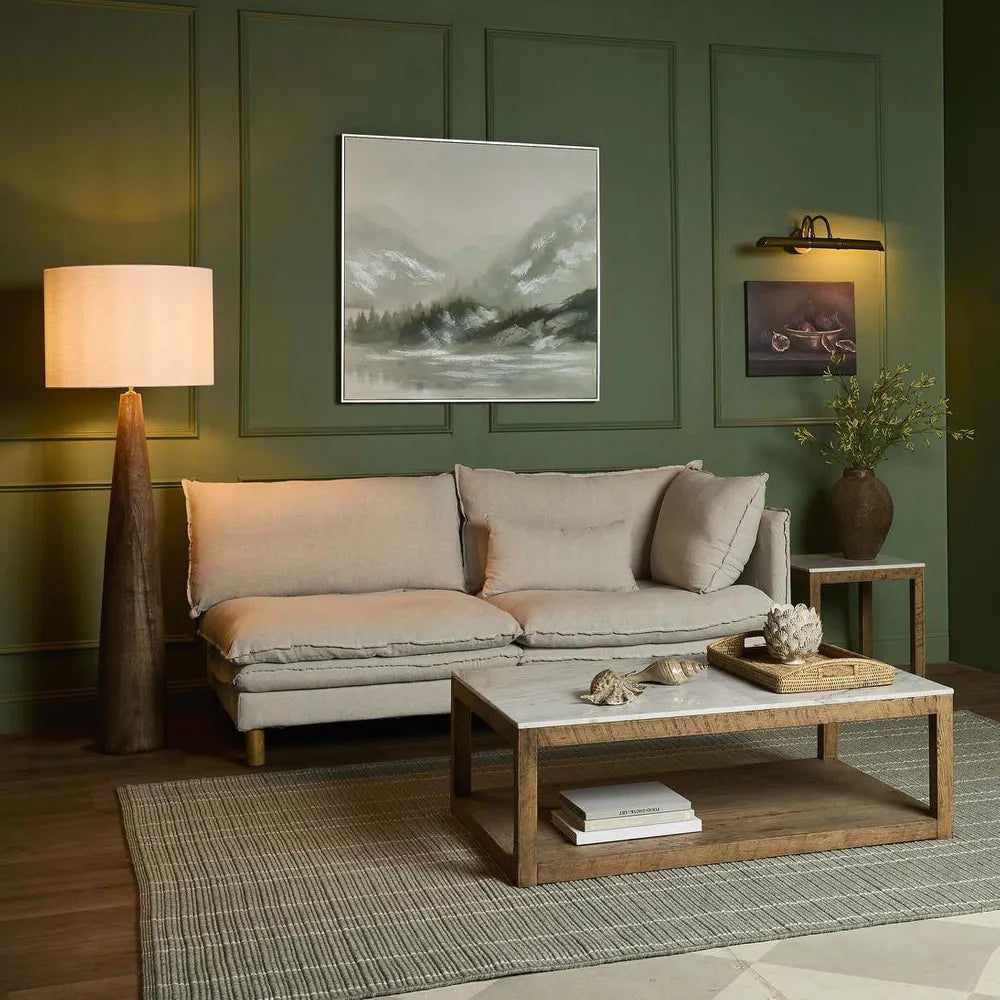 Samson Wood Floor Lamp Saddle Base with Shade Floor Lamp